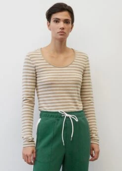 Marc O'Polo Long Sleeve Top With Stripes In Organic Cotton Slub Jersey -Marc O'Polo Verkäufe 027e59f64e82c5765ea869bde53edbe9