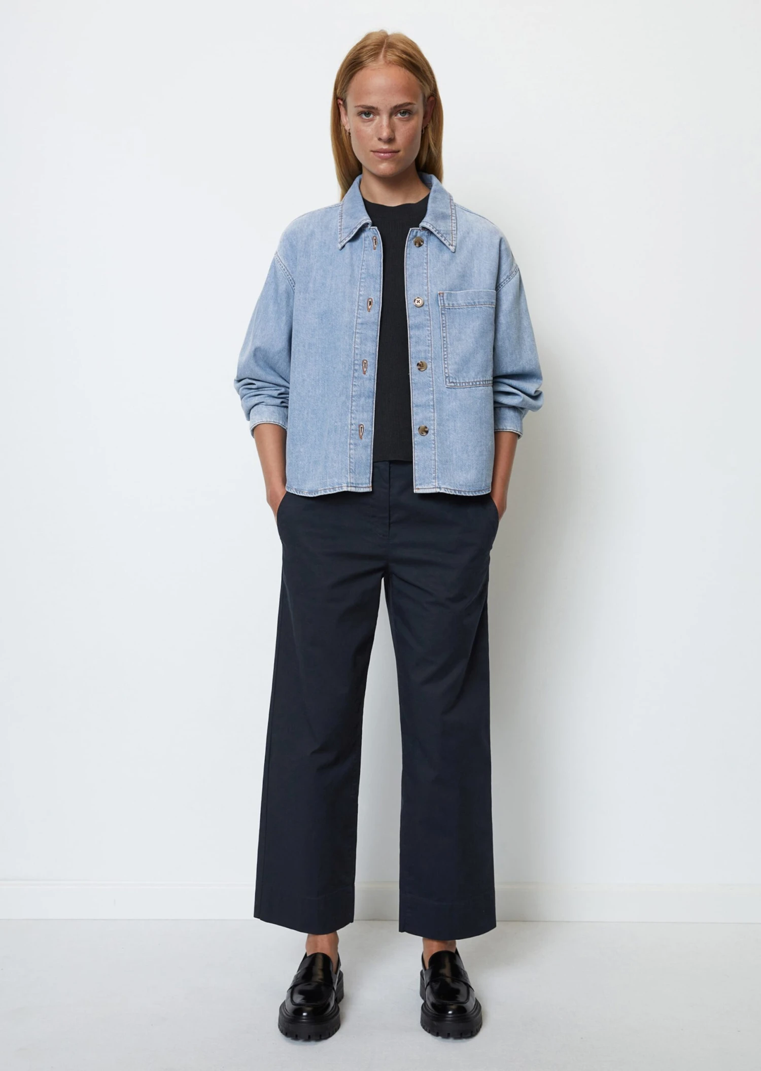 Marc O'Polo Oversize Denim Shirt In An Organic Cotton/lyocell Blend 3 Marc O'Polo Oversize Denim Shirt In An Organic Cotton/lyocell Blend