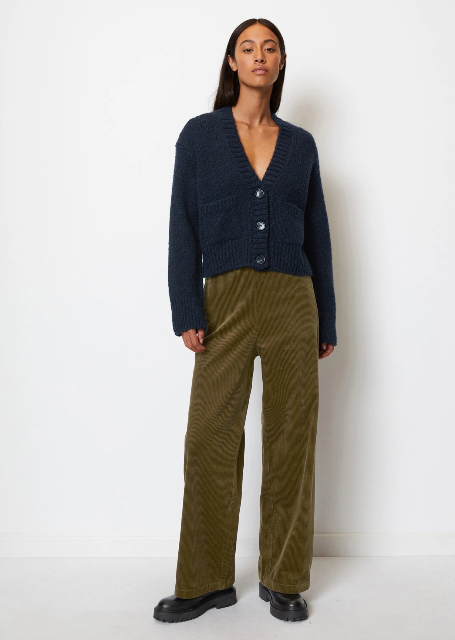 Marc O'Polo V-neck Cardigan Loose Virgin Wool Mix 3 Marc O'Polo V-neck Cardigan Loose Virgin Wool Mix