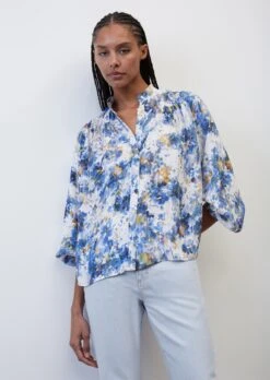 Marc O'Polo Wide Printed Blouse In A Cupro/viscose Blend