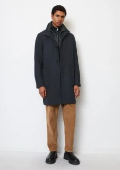 Marc O'Polo Stand-up Collar Wool Coat Regular With Lined Windshield -Marc O'Polo Verkäufe 1818fd917276f08f07e123daa4d826af