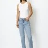 Marc O'Polo LINDE Straight Mid Waist Cropped Jeans Finished In Rigid Denim Made Of Pure Cotton