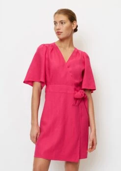 Marc O'Polo Short Linen Wrap Dress With Flounce Sleeves -Marc O'Polo Verkäufe 194b6e3bbb0f54af5dfd7d616cf8640a