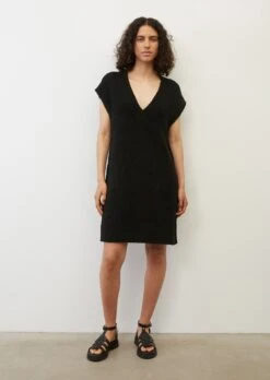 Marc O'Polo Knitted V-neck Dress Made Of Ribbon Yarn