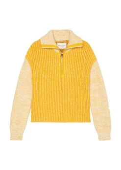 Marc O'Polo Cropped Knitted Zip-neck Jumper In A Loose Fit In A Cool Mix Of Textures And Colours -Marc O'Polo Verkäufe 1b21a34d80a899671fa200baa37c3a36