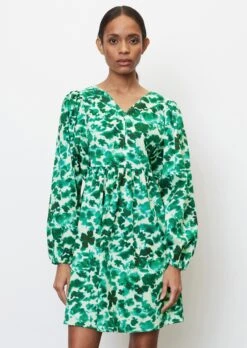 Marc O'Polo Short V-neck Dress With Voluminous Sleeves Made Of An Organic Cotton/lyocell Blend -Marc O'Polo Verkäufe 205de778386ca5428666ad67602b7dec