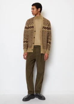Marc O'Polo Jacquard Cardigan Regular Made Of A Cotton/new Wool Blend