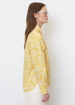 Marc O'Polo Long Sleeve Blouse In A Relaxed Fit With An All-over Print Made Of Paper Touch Poplin -Marc O'Polo Verkäufe 233cfd5a2eb29e3fb61e1923f1a81f75