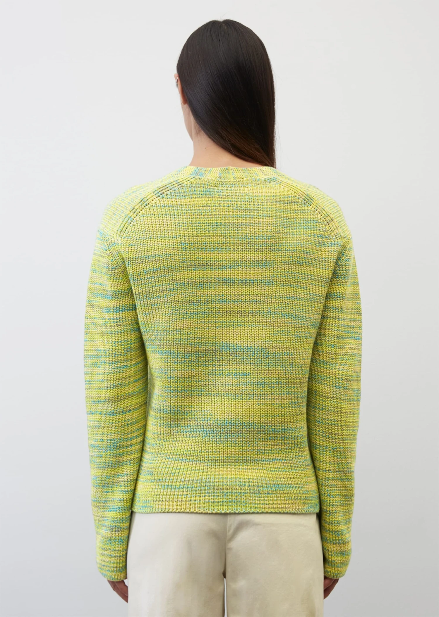 Marc O'Polo V-neck Knitted Jumper In A Slim Fit Made Of Organic Cotton Mouliné Yarn 5 Marc O'Polo V-neck Knitted Jumper In A Slim Fit Made Of Organic Cotton Mouliné Yarn – Bild 3