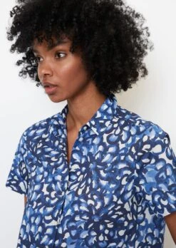 Marc O'Polo Patterned Short Sleeve Blouse In A Relaxed Fit Made Of Crisp Cotton Voile -Marc O'Polo Verkäufe 2940a009b668993d80473c245999fcff