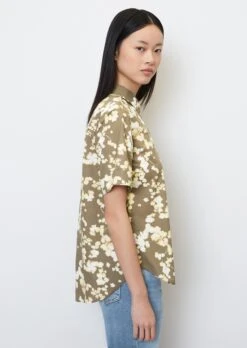 Marc O'Polo Short-sleeved Blouse With All-over Print In Paper Touch Poplin -Marc O'Polo Verkäufe 32514a612245d9922dc2556e869158ea