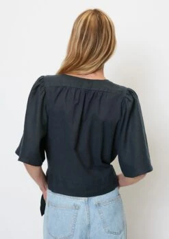 Marc O'Polo Linen Wrap Blouse In A Mix Of Materials -Marc O'Polo Verkäufe 3286d905dd80cfe48b4d82b8a40b232e