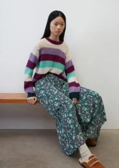 Marc O'Polo Striped Knitted Jumper From Virgin Wool Alpaca Wool Mix