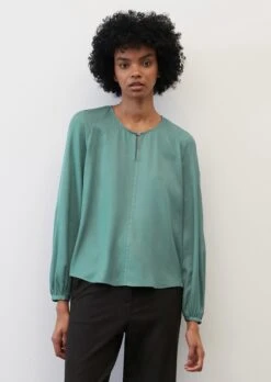 Marc O'Polo Round-neck Blouse With Voluminous Sleeves From LENZING™ ECOVERO™ -Marc O'Polo Verkäufe 37ace6feb3714cb4e285b547a83e8cca