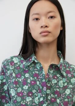 Marc O'Polo Flared Blouse With Allover Print Made Of Paper Touch Poplin -Marc O'Polo Verkäufe 3f48a39c300d61fa122cf0e9ed1a8f92