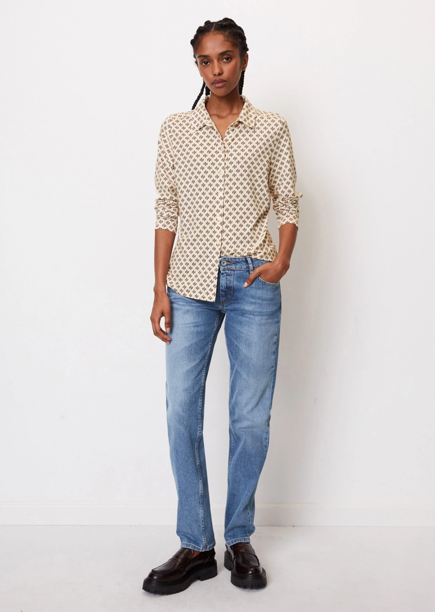 Marc O'Polo Jersey Blouse With An All-over Print In A Regular Fit From LENZING™ ECOVERO™ 6 Marc O'Polo Jersey Blouse With An All-over Print In A Regular Fit From LENZING™ ECOVERO™ – Bild 4