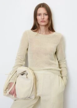 Marc O'Polo Verkäufe 26 Marc O'Polo Knitted Jumper With A Mesh Texture In A Regular Fit Made Of A Linen/cotton Blend