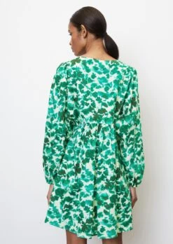 Marc O'Polo Short V-neck Dress With Voluminous Sleeves Made Of An Organic Cotton/lyocell Blend -Marc O'Polo Verkäufe 4ca1399011b0915c201b1a7d8a81d53b