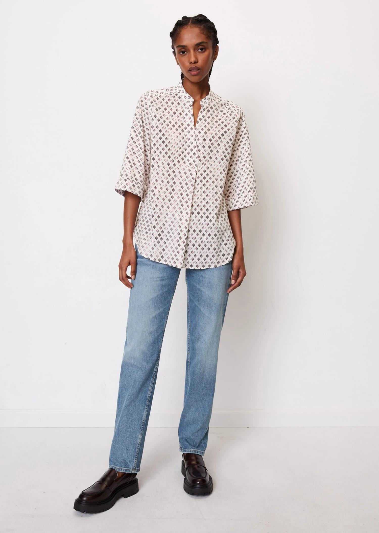 Marc O'Polo Patterned Tunic Blouse In A Regular Fit Made Of Lightweight Cotton Voile 6 Marc O'Polo Patterned Tunic Blouse In A Regular Fit Made Of Lightweight Cotton Voile – Bild 4