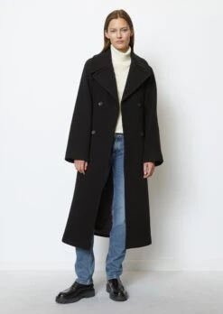Marc O'Polo Double-breasted Wool Coat Relaxed In An Italian Fabric