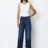Marc O'Polo Tolva High Waist Cropped Denim Culottes From Organic Cotton Stretch