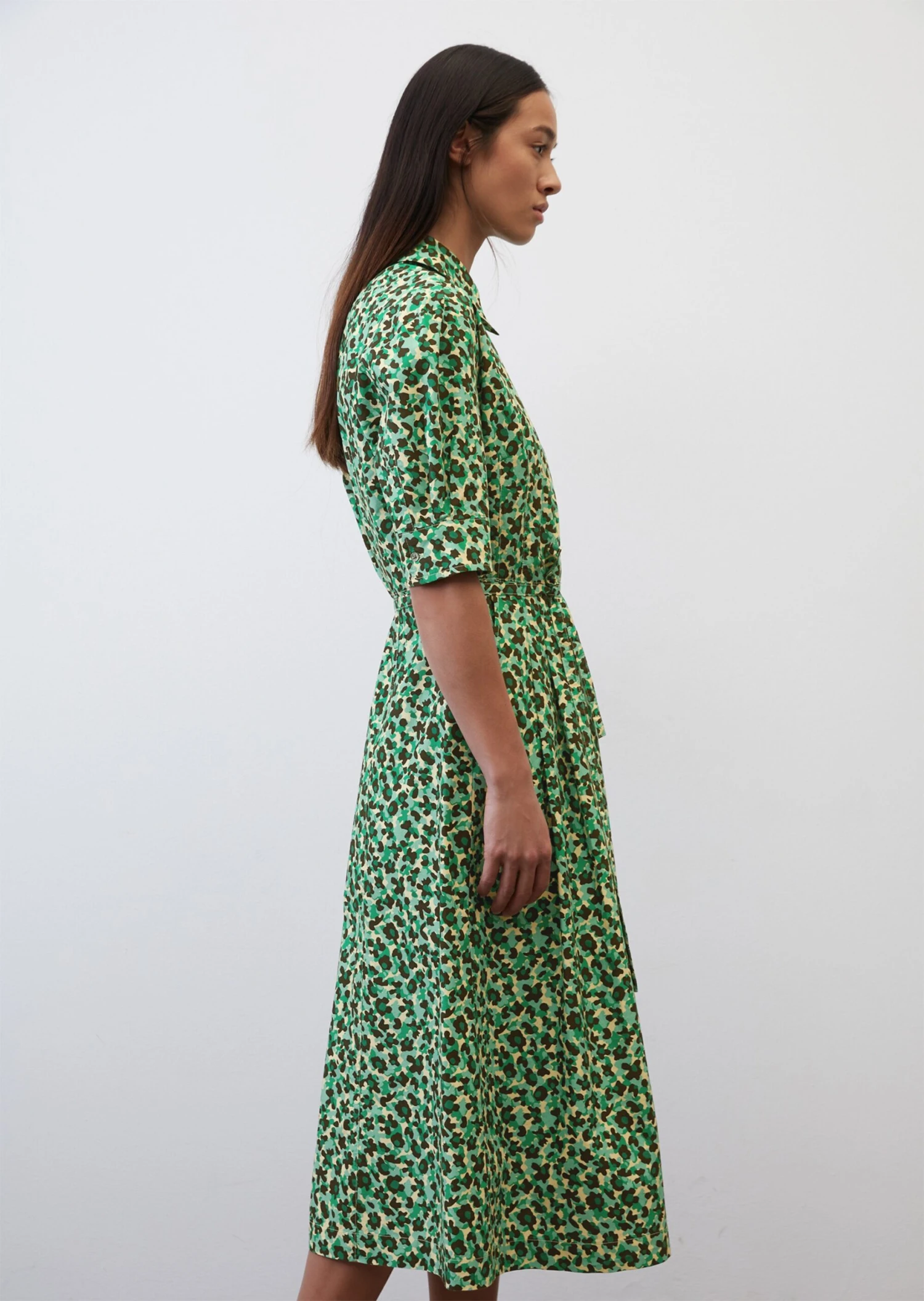 Marc O'Polo Patterned Shirt Dress In Paper Touch Organic Cotton 8 Marc O'Polo Patterned Shirt Dress In Paper Touch Organic Cotton – Bild 6