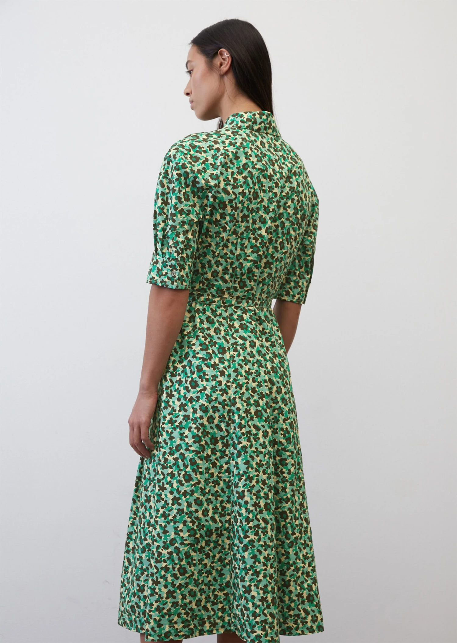 Marc O'Polo Patterned Shirt Dress In Paper Touch Organic Cotton 5 Marc O'Polo Patterned Shirt Dress In Paper Touch Organic Cotton – Bild 3