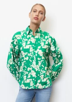 Marc O'Polo Blouse With Voluminous Sleeves In Paper Touch Poplin -Marc O'Polo Verkäufe 72d13164af715bbd0ae6ef113aeec6fa