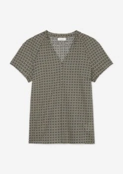 Marc O'Polo Patterned Blouse Top Made Of Lightweight Cotton Voile -Marc O'Polo Verkäufe 7589b4f0816e715c10821c9b155b75ae