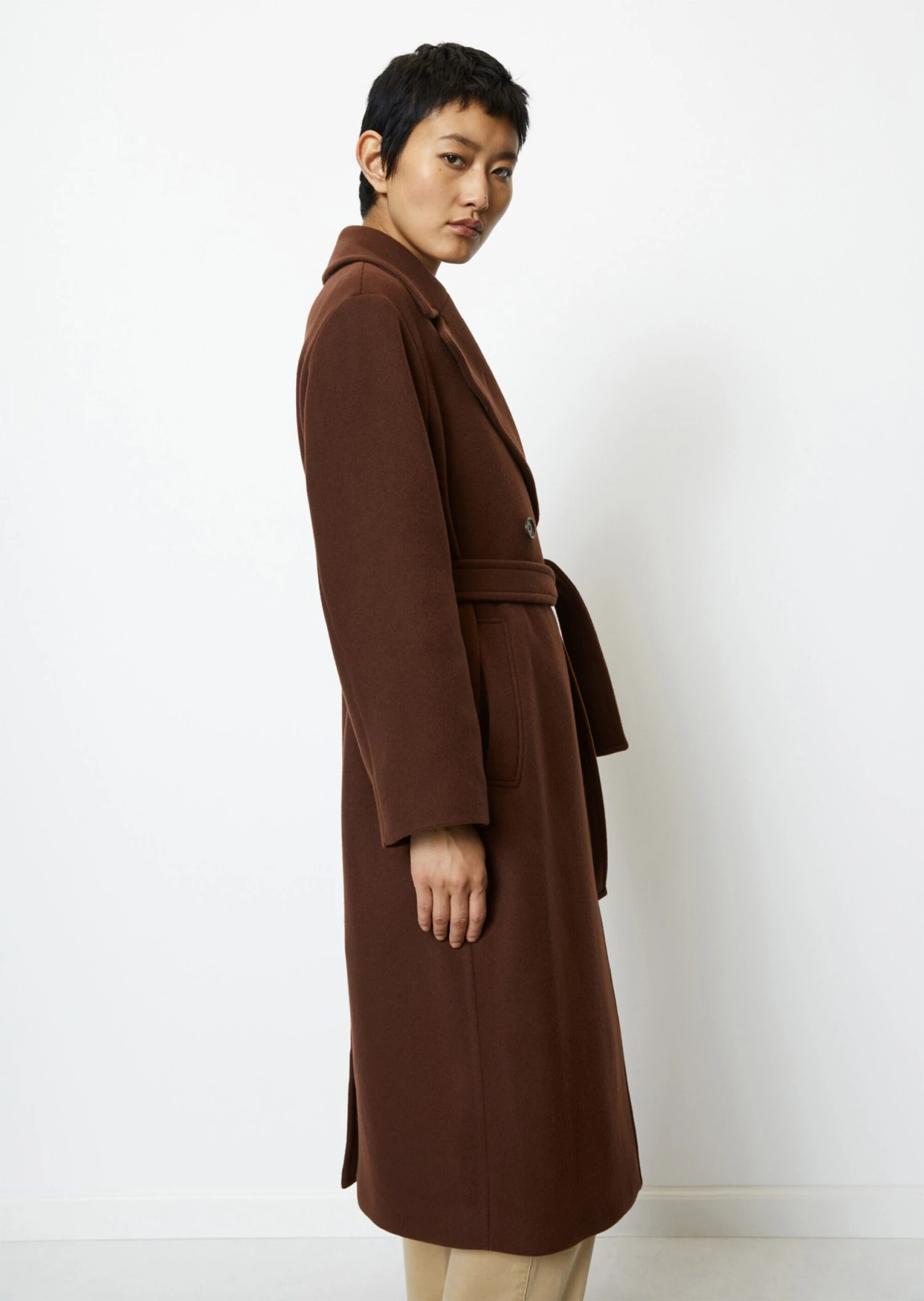 Marc O'Polo Double-breasted Wool Coat With Belt Virgin Wool Mix 8 Marc O'Polo Double-breasted Wool Coat With Belt Virgin Wool Mix – Bild 6