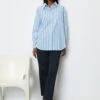 Marc O'Polo Striped Boyfriend Blouse Made Of Pure Organic Cotton