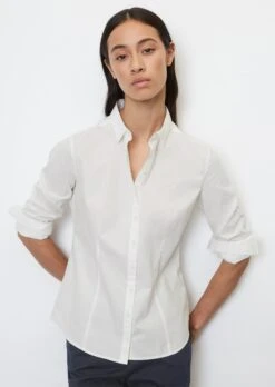Marc O'Polo Long-sleeved Blouse In Stretch Poplin Fabric
