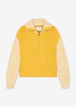 Marc O'Polo Cropped Knitted Zip-neck Jumper In A Loose Fit In A Cool Mix Of Textures And Colours -Marc O'Polo Verkäufe 8819a7f8354872499a7a591e265412cd