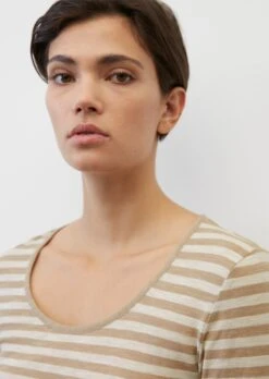 Marc O'Polo Long Sleeve Top With Stripes In Organic Cotton Slub Jersey -Marc O'Polo Verkäufe 8adf960198dd20d1e8c53412a43118f8