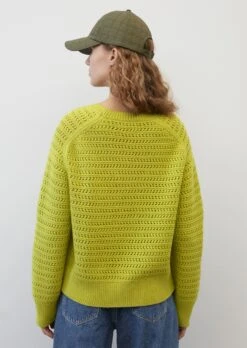 Marc O'Polo Crewneck Jumper With Openwork Pattern, Cropped Made From Pure New Wool -Marc O'Polo Verkäufe 8af275aa0a65d9afc6ccc39b8675e741