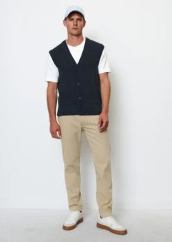Marc O'Polo Knitted Waistcoat In A Relaxed Fit In Cotton Slub Fabric