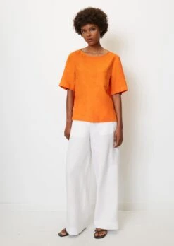 Marc O'Polo Linen Blouse Top Back Made Of Cotton Voile -Marc O'Polo Verkäufe 916dfaec47b39b4b7aaa33424d055d73