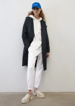Marc O'Polo Knee-length Trench Coat Made Of Organic Cotton Twill