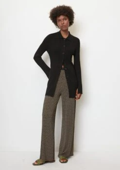 Marc O'Polo Finely Ribbed V-neck Cardigan Made Of Blended Viscose