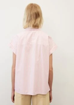 Marc O'Polo Striped Short Sleeve Blouse In Solid Paper Touch Cotton Fabric -Marc O'Polo Verkäufe a32c348d25807f7d46654b5deb8afd63