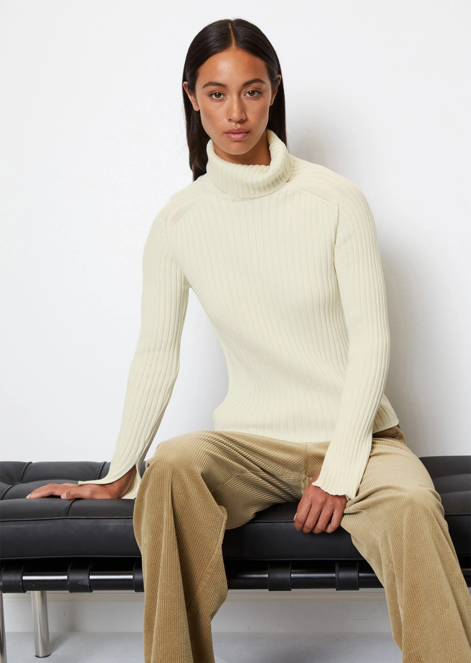 Marc O'Polo Ribbed Turtleneck Sweater Slim Made Of Organic Cotton 4 Marc O'Polo Ribbed Turtleneck Sweater Slim Made Of Organic Cotton – Bild 2