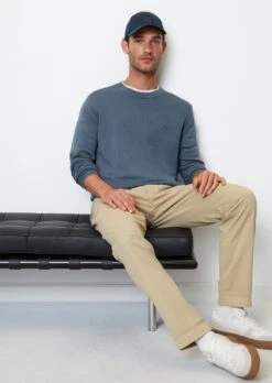 Marc O'Polo Round-neck Jumper In A Regular Fit Made Of A Blend Of Organic Cotton And Cashmere