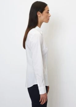 Marc O'Polo Long-sleeved Blouse In Stretch Poplin Fabric -Marc O'Polo Verkäufe bad336e1e1c1e71c3fc54476925ecbcb