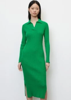 Marc O'Polo Rib Knit Dress With A Polo Collar Made Of An Organic Cotton And Linen Blend -Marc O'Polo Verkäufe be66d204d59d7845d1b463fb7730cd2d