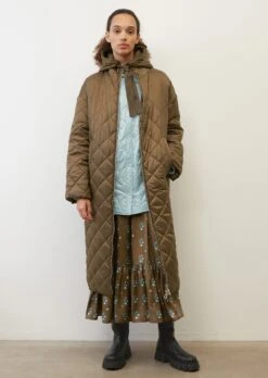 Marc O'Polo Loose Hooded Quilted Coat Made Of Recycled Materials