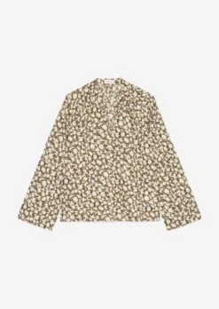 Marc O'Polo V-neck Blouse With An All-over Print Made Of Paper Touch Poplin -Marc O'Polo Verkäufe c59c1da4b3b835f3978737e0d1481475