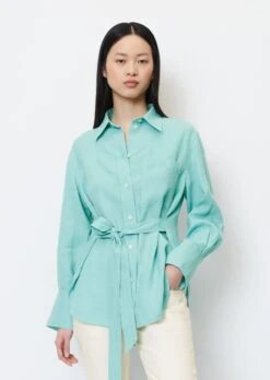 Marc O'Polo Oversized Linen Blouse With A Fixed Waist Belt -Marc O'Polo Verkäufe d1d09d56db21f509974d552649ba20d0