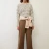 Marc O'Polo Stretchy, Striped Long Sleeve Top In A Regular, Cropped Fit Made Of Soft, Peached Jersey