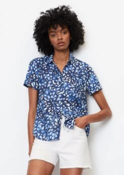 Marc O'Polo Patterned Short Sleeve Blouse In A Relaxed Fit Made Of Crisp Cotton Voile -Marc O'Polo Verkäufe d5875a05435a20c603a2118c07e2a31b