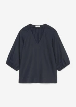 Marc O'Polo V-neck Blouse With Gathered Details In A Mix Of Materials -Marc O'Polo Verkäufe e306f57ea4f5d64ab13022924f6a329e